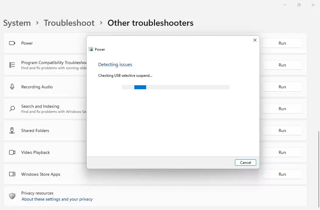 Windows 11 Troubleshooters