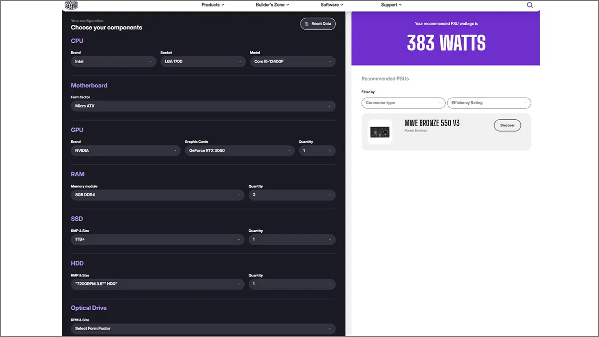 CM PSU wattage calculator - How to Choose the Right PSU for Your PC