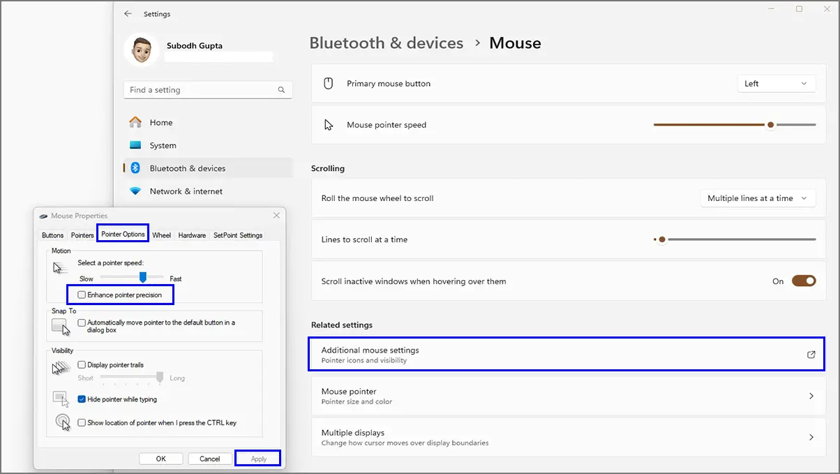 turn off enable pointer precision - How to Optimize Your Windows 11 PC for Gaming Performance